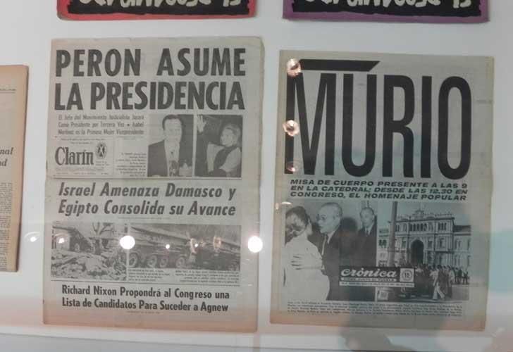 Sara Facio. Perón, en el MALBA. Además de las fotografías de la artista se exhiben diarios de la época. 