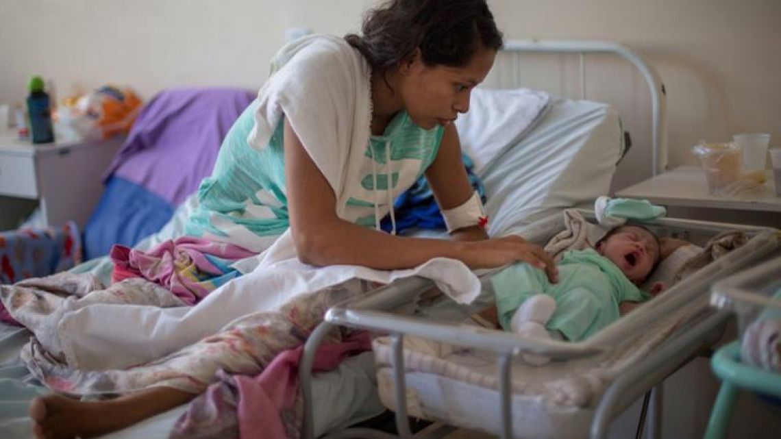 Venezuelan refugee Dayana Rodriguez, 17, takes care of her newborn daughter Sofia at the Nossa Senhora de Nazare hospital in the city of Boa Vista, Roraima, Brazil.