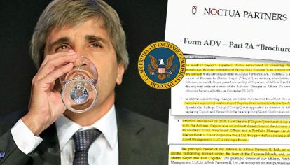 Confirmación. Documentos identifican a Caputo como “accionista indirecto”, “dueño indirecto” y dice que tenía “control” sobre la emprea.