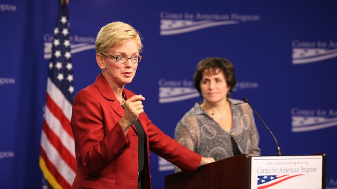 Former Michigan governor Jennifer Granholm speaks at a Center for American Progress Event in 2010.