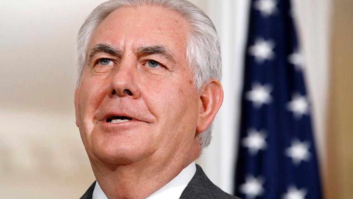 In this January 29, 2018, photo, Secretary of State Rex Tillerson speaks at the State Department in Washington.