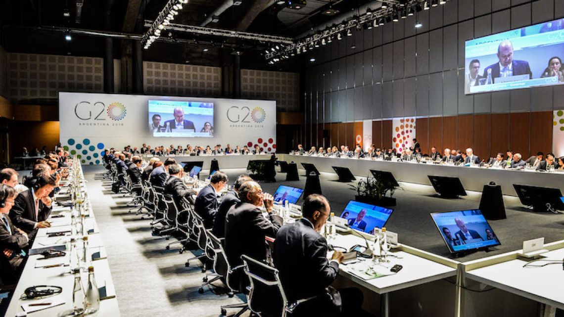 Finance ministers and central bank governors from the G20 nations meet in Buenos Aires on Monday.