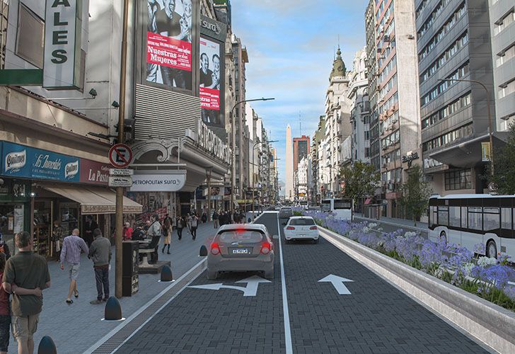 Así quedará el paseo peatonal Corrientes de día