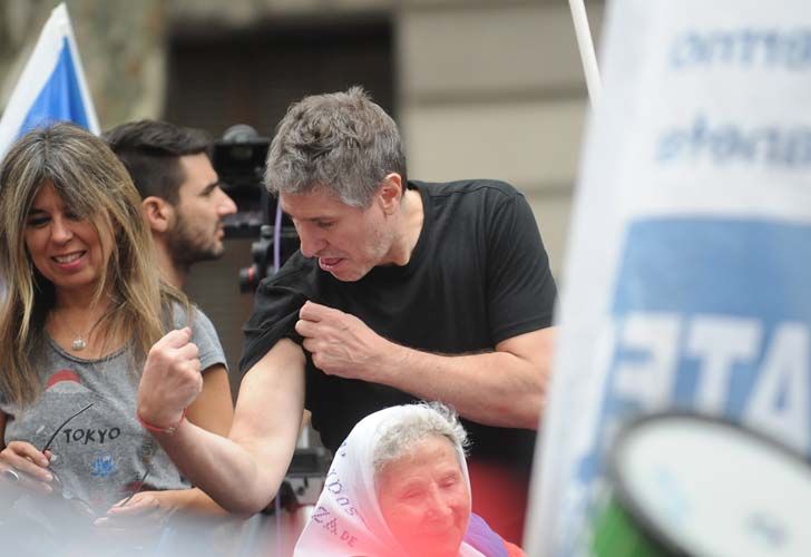 Fuerza K. Amado Boudou y la ex678 Nora Veiras también participaron de la movilización.