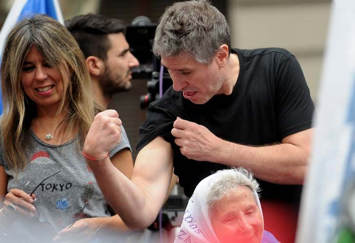 Fuerza K. Amado Boudou y la ex678 Nora Veiras también participaron de la movilización.