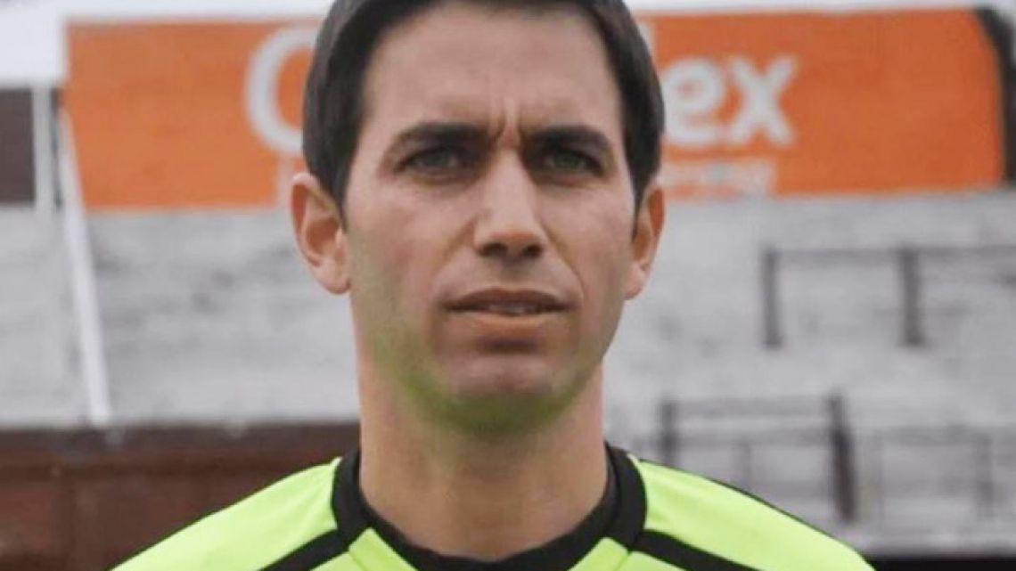 Football umpire Martin Bustos, accused of participating in a child prostitution ring involving youth players at Independiente football club.