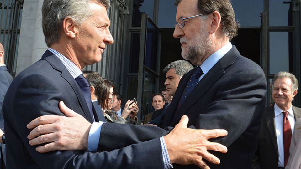 Mariano Rajoy y Macri en Madrid.