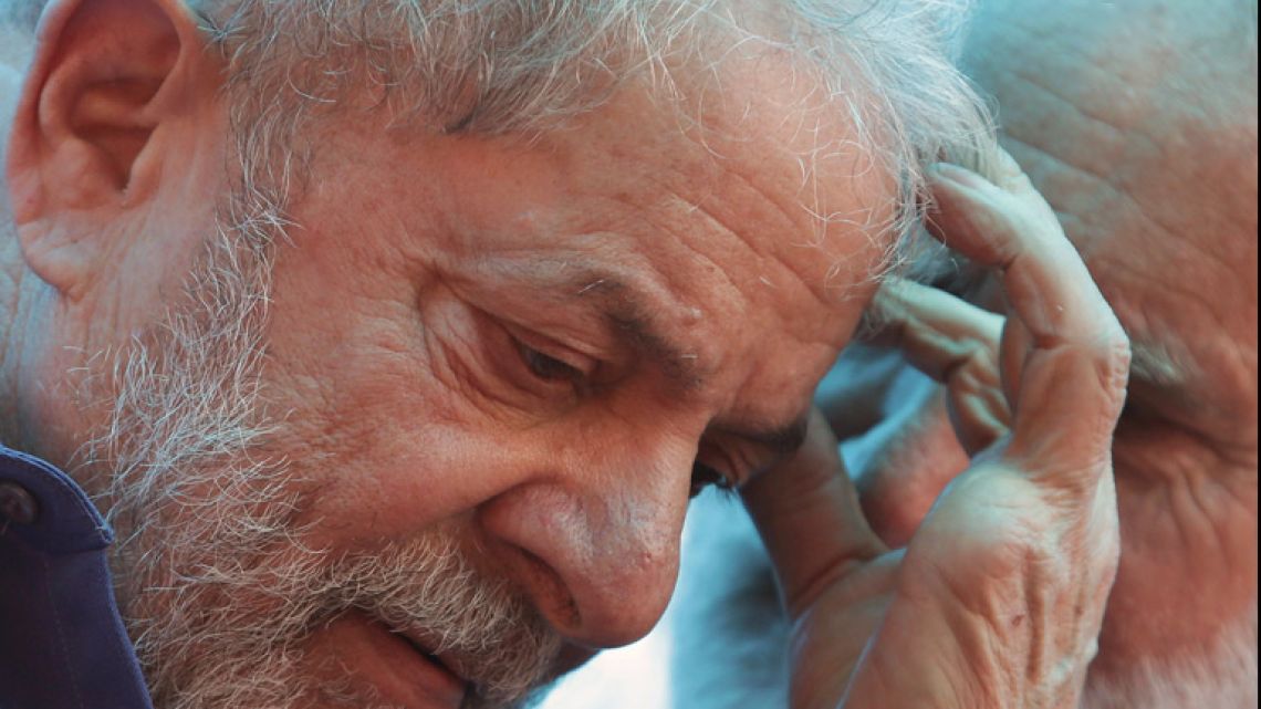 Brazil's former president Luiz Inácio Lula da Silva attends a rally in Francisco Beltrão, Paraná state, on Monday.