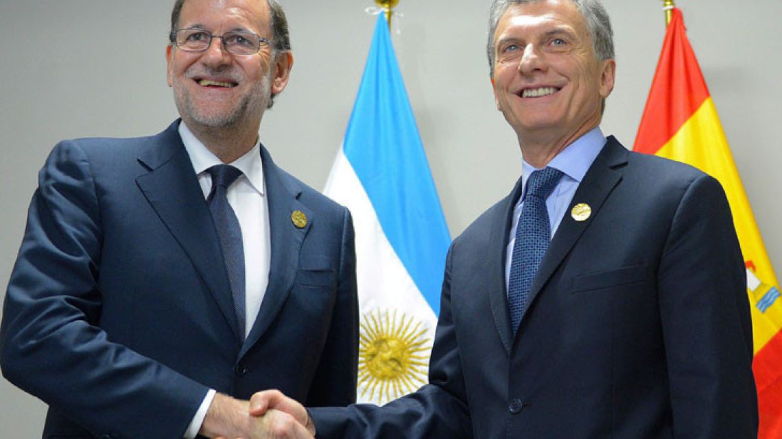 Spanish Prime Minister Mariano Rajoy and Argentine President Mauricio Macri.