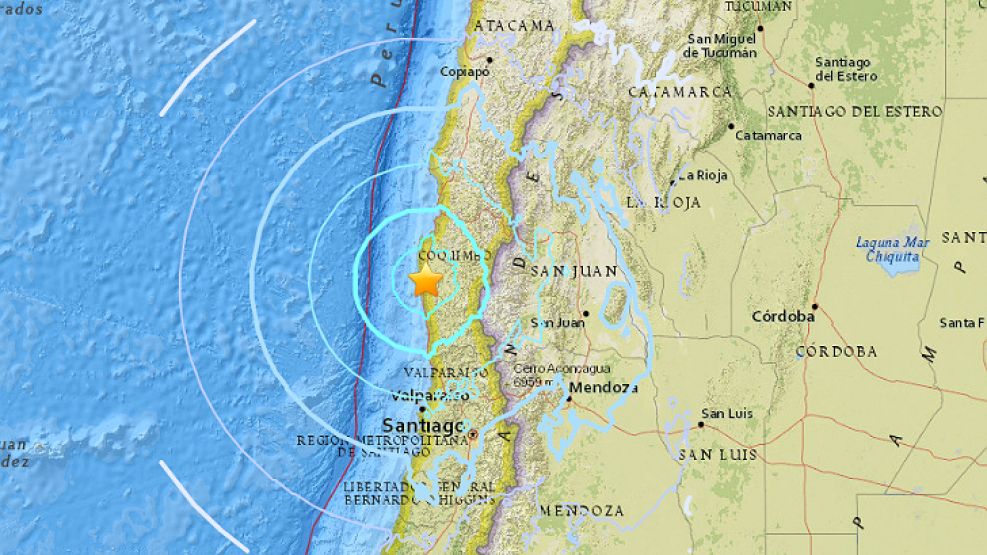 La zona de Chile donde se produjo el terremoto.