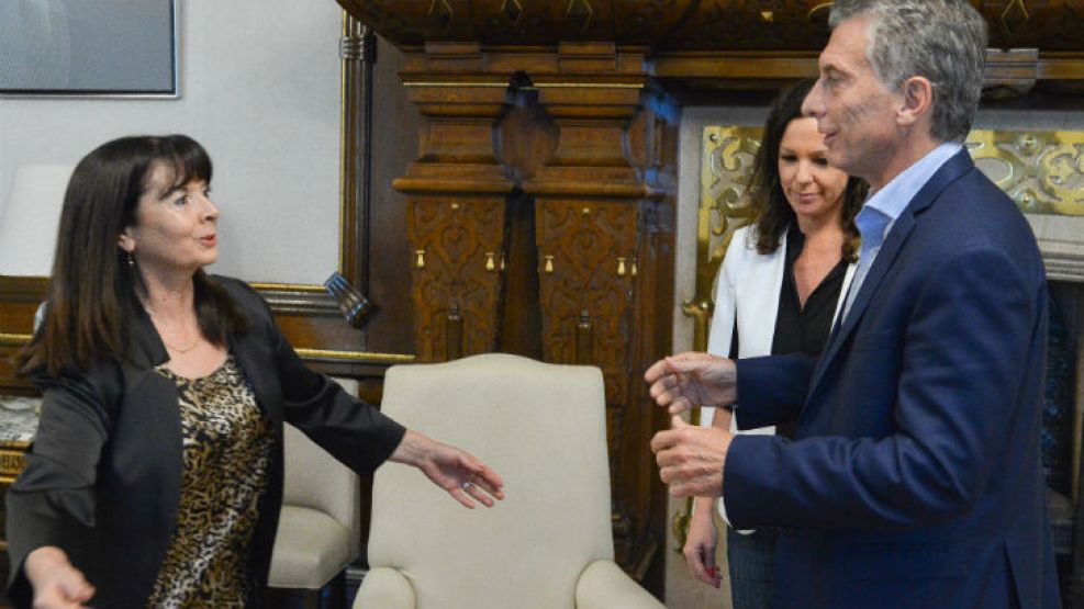 Mauricio Macri recibió en su despacho de la Casa Rosada a Susana Trimarco.