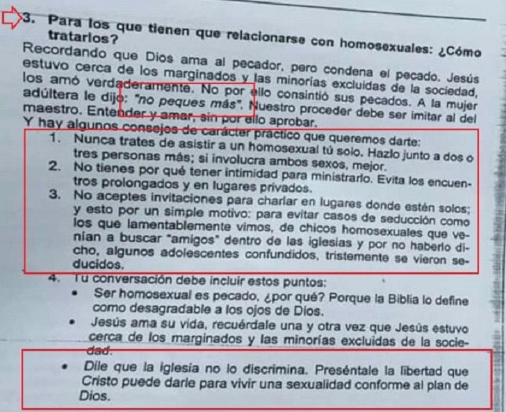 Homofobia en Paraná: El Instituto Cristiano Evangélico Bautista reparte una guía "para tratar homosexuales"