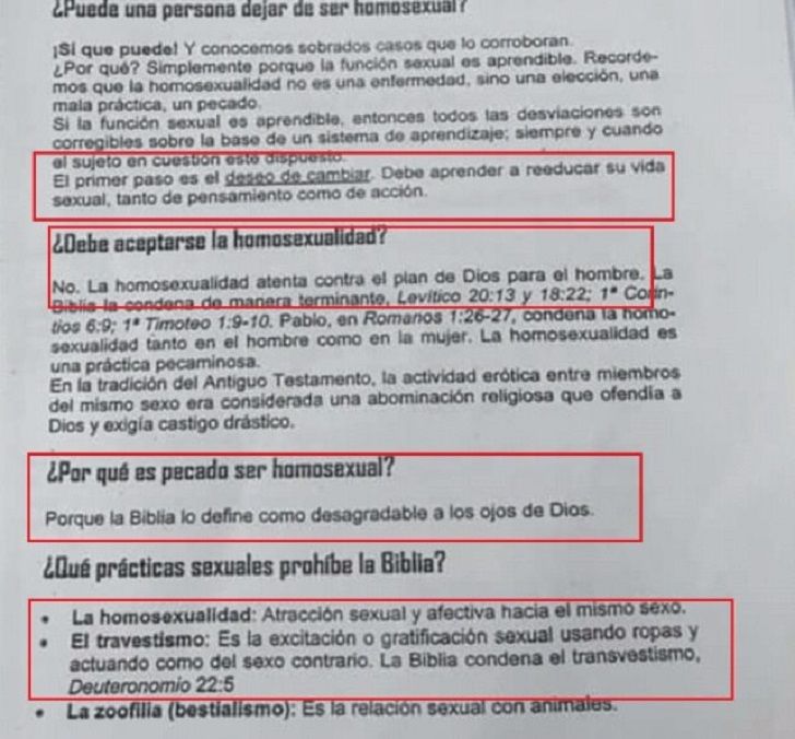 Homofobia en Paraná: El Instituto Cristiano Evangélico Bautista reparte una guía "para tratar homosexuales"