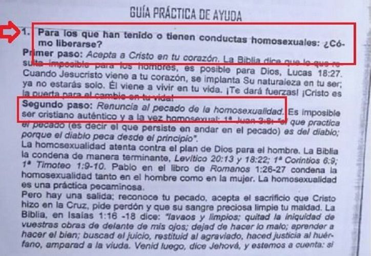 Homofobia en Paraná: El Instituto Cristiano Evangélico Bautista reparte una guía "para tratar homosexuales"