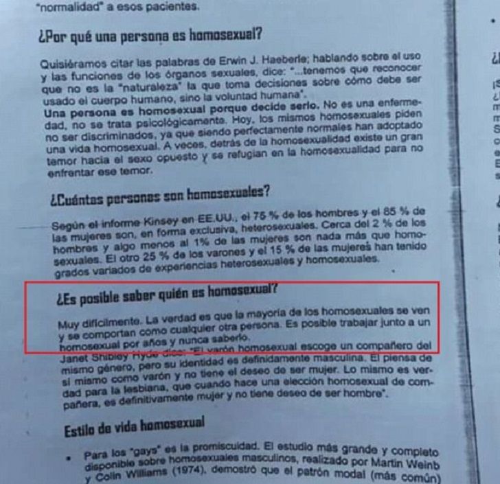 Homofobia en Paraná: El Instituto Cristiano Evangélico Bautista reparte una guía "para tratar homosexuales"