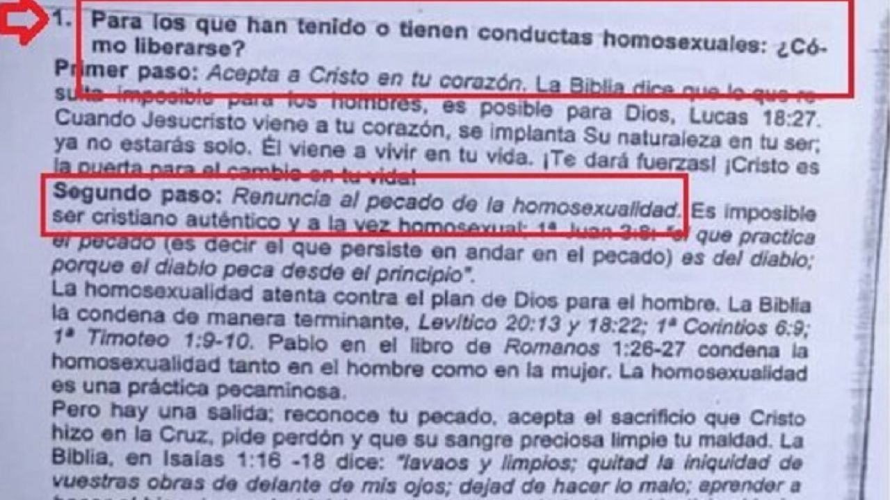 Polémica en Paraná: una escuela cristiana repartió una guía “para tratar  homosexuales” | Perfil