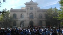 Protesta de choferes frente a la municipalidad de La Matanza.