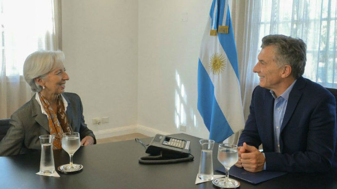 IMF chief Christine Lagarde with President Mauricio Macri.