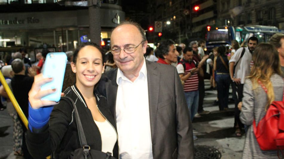 Leopoldo Moreau, en el cacerolazo de avenida Callao.