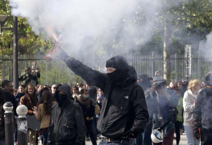 Incidentes en la marcha por el día de los trabajadores en París