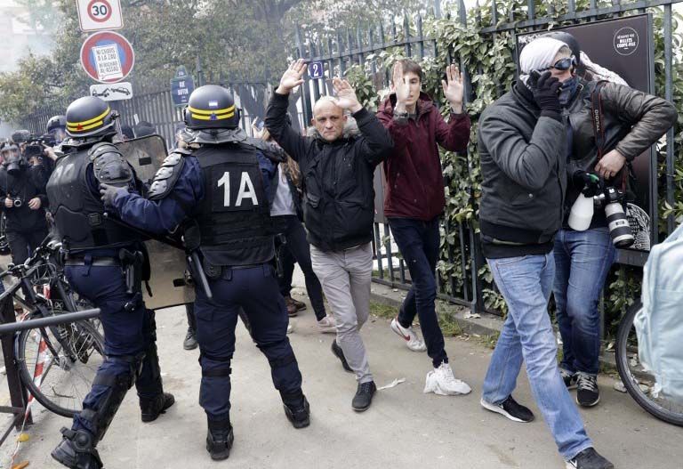 Incidentes en la marcha por el día de los trabajadores en París