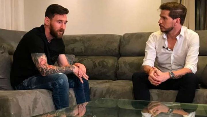 Lionel Messi junto a Sebastián Vignolo