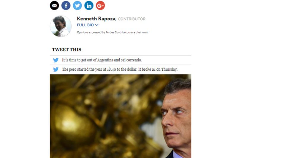 El artículo de Forbes que advierte sobre la economía argentina