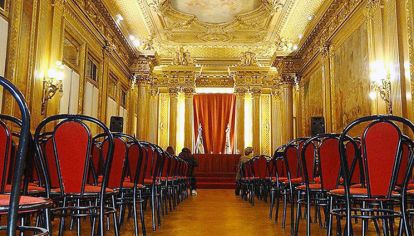 Salón Dorado. Del edificio de La Prensa. Hace impacto en cada uno que lo visita.