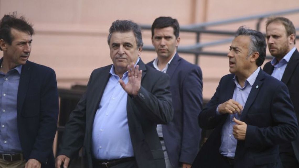 The UCR Radical Party leader in the Lower House, Mario Negri, arrives to the Pink House on Monday May 7, 2018 for a meeting with President Macri.