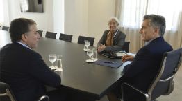 Nicolás Dujovne, Christine Lagarde y Mauricio Macri