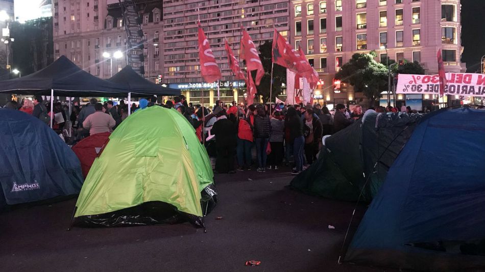 El acampe en el Obelisco.