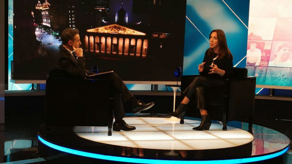 María Eugenia Vidal en la entrevista con Luis Majul.