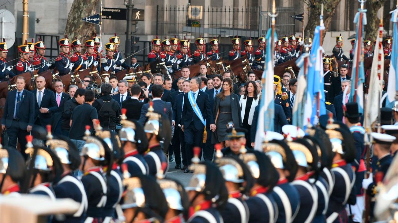 El Presidente llegó a la tradicional celebración, que será presidida por el arzobispo de Buenos Aires, el cardenar Mario Poli.