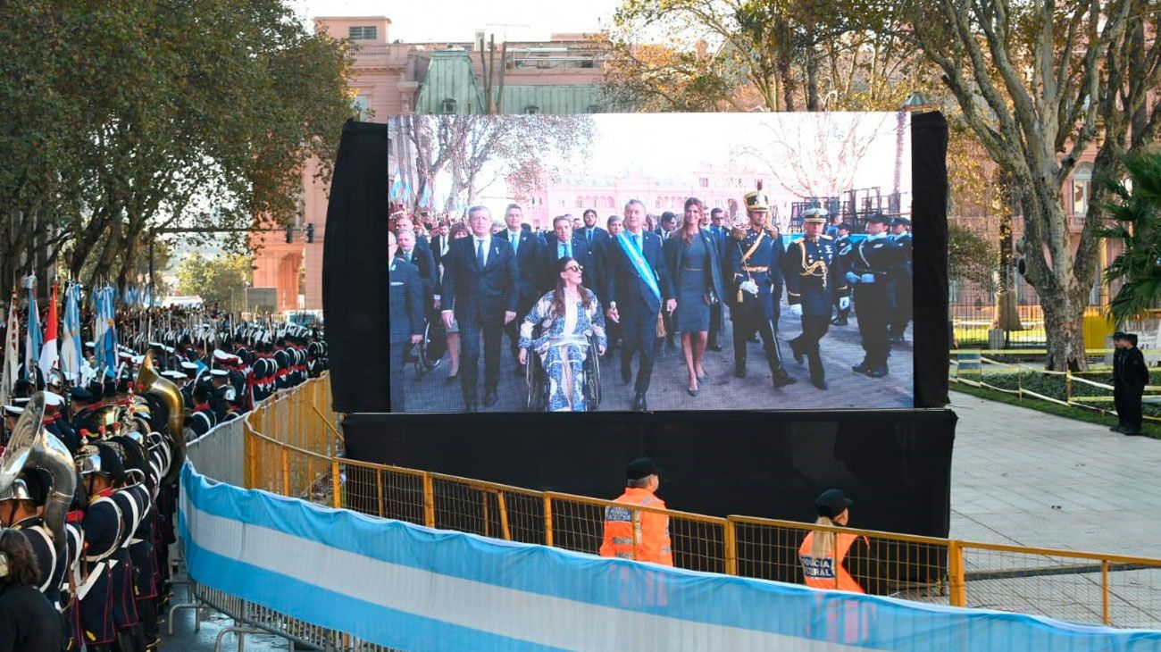 El Presidente llegó a la tradicional celebración, que será presidida por el arzobispo de Buenos Aires, el cardenar Mario Poli.