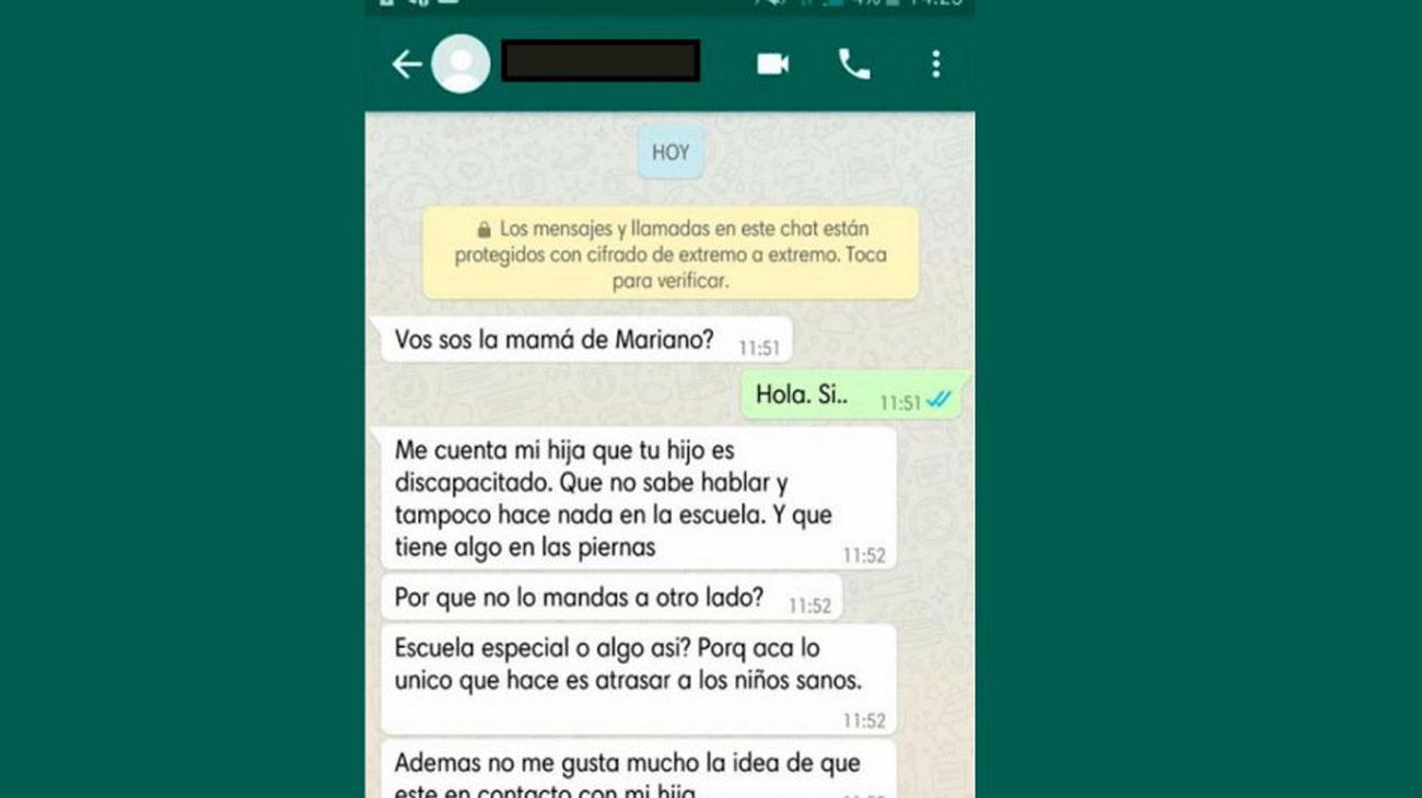 En Juan, una mujer recibió un indignante mensaje de la madre de una compañera de su hijo, el cual padece autismo.