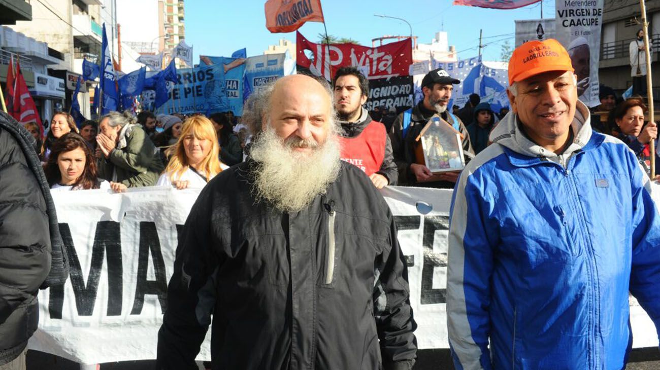 Emilio Pérsico en la Marcha Federal