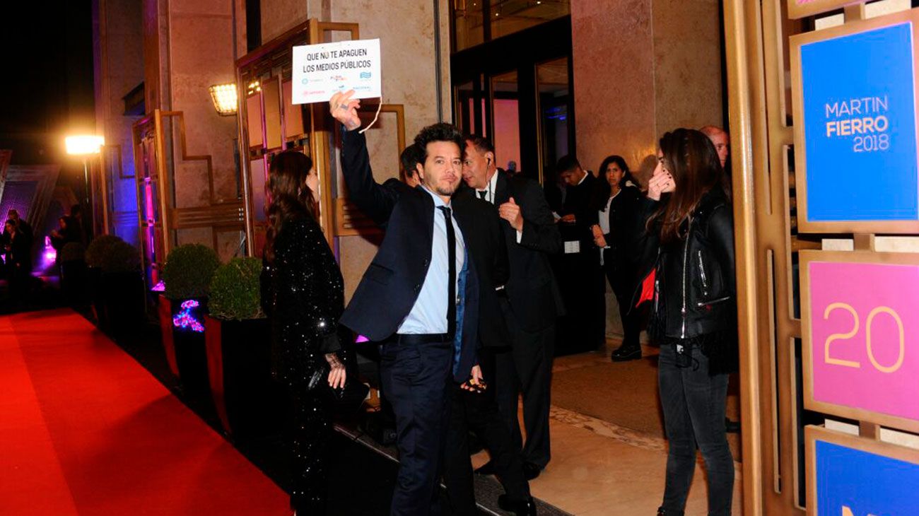 Sebastián Ortega en los Premios Martín Fierro 2018