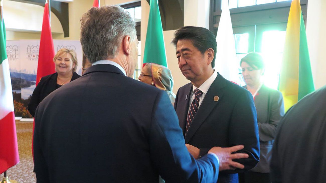 El presidente Mauricio Macri junto al Primer Ministro de Japón Shinzo Abe.