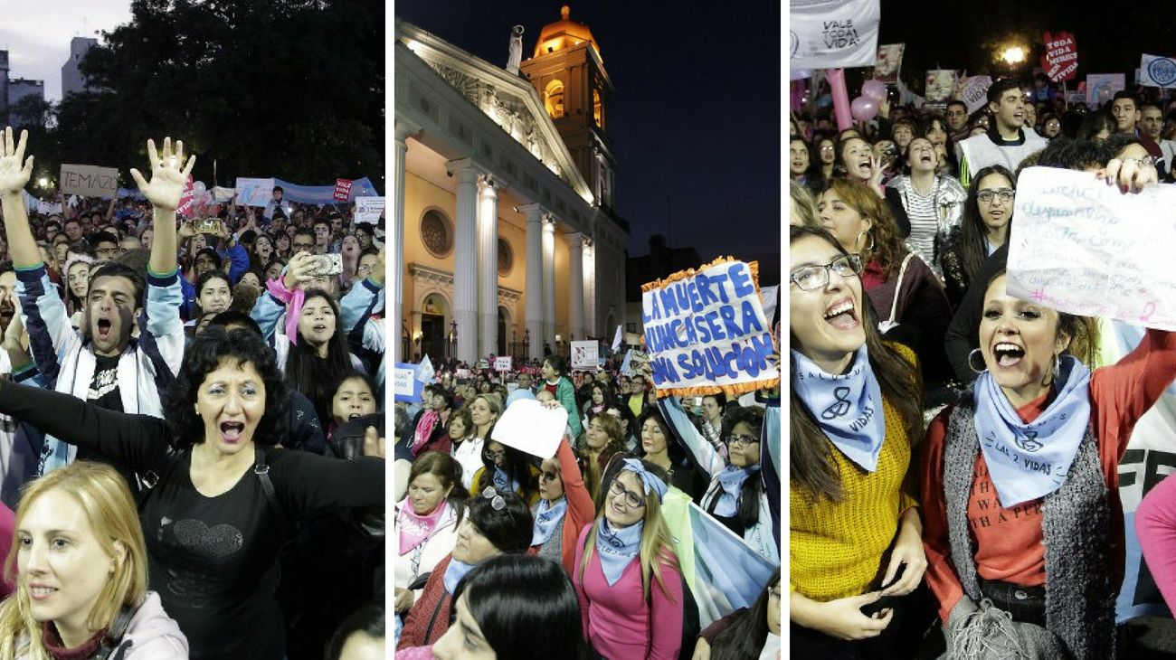 A tan sólo tres días de la votación, se realizaron importantes movilizaciones en ciudades de todo el país para oponerse al proyecto de despenalización del aborto.