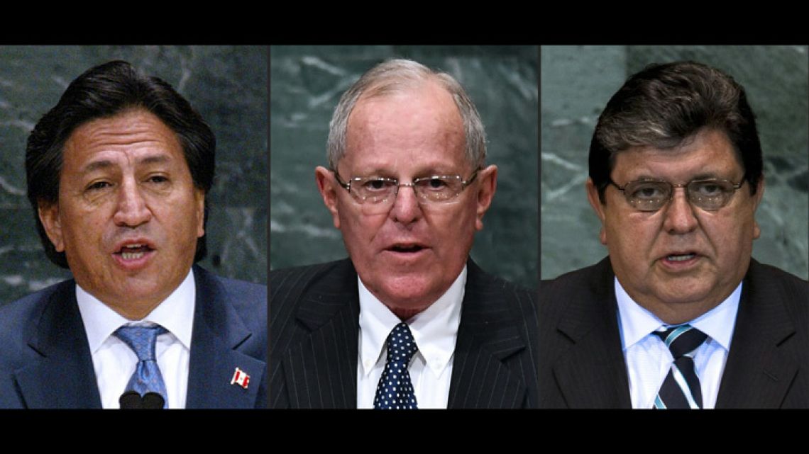 Peruvian then-presidents Alejandro Toledo, Pedro Pablo Kuczynski and Alan García delivering their speech at the United Nations General Assembly in 2003, 2016 2010 respectively.