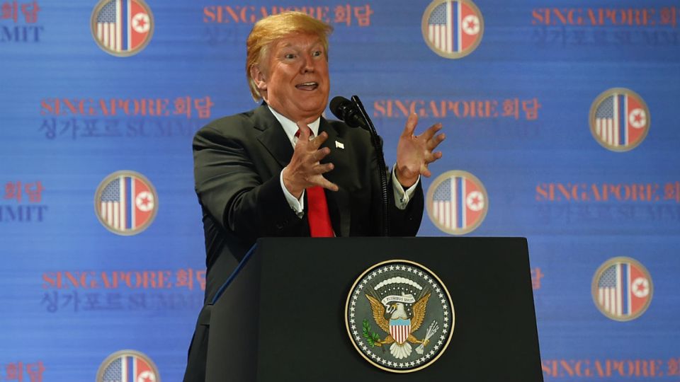 El presidente estadounidense, Donald Trump, durante la conferencia de prensa.