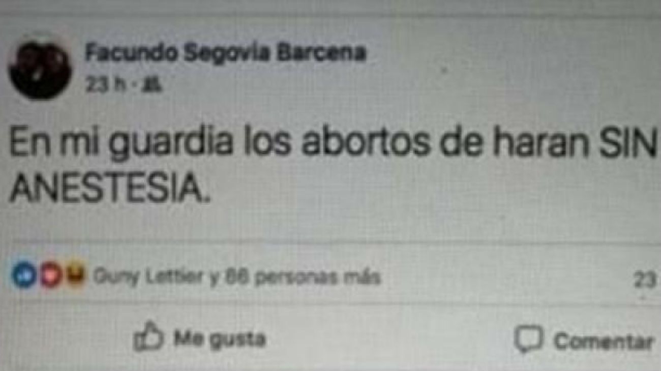 El mensaje del anestesiólogo que causó repudio y le costó su puesto de trabajo. 