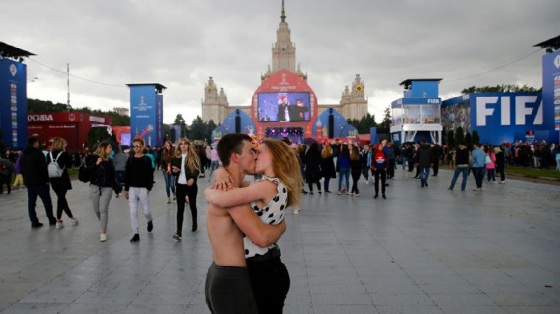 Moscow's World Cup fan zone, built on the doorstep of the city's iconic main university, has become a "flirt zone," the Russian paper Metro has claimed.