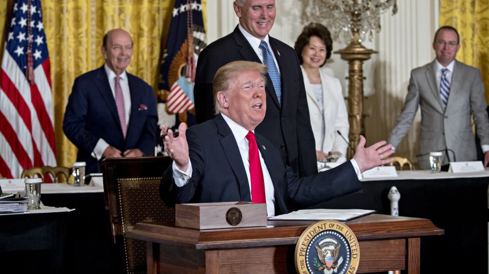 President Trump Meets With The National Space Council At The White House