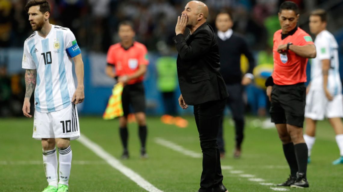 Argentina coach Jorge Sampaoli admitted his side were "emotionally broken" after conceding the first goal in their 3-0 defeat by Croatia on Thursday.