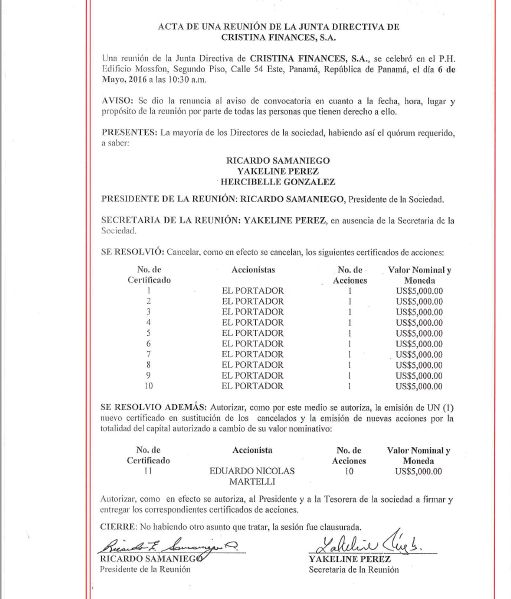Adjudicación de la offshore al funcionario investigado.