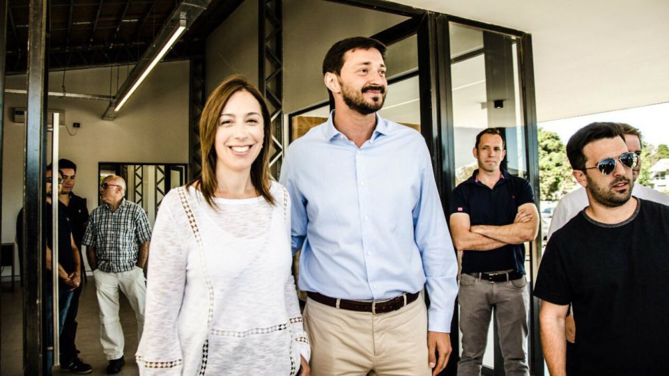 La gobernadora bonaerense, María Eugenia Vidal, junto al intendente de Pinamar, Martín Yeza.