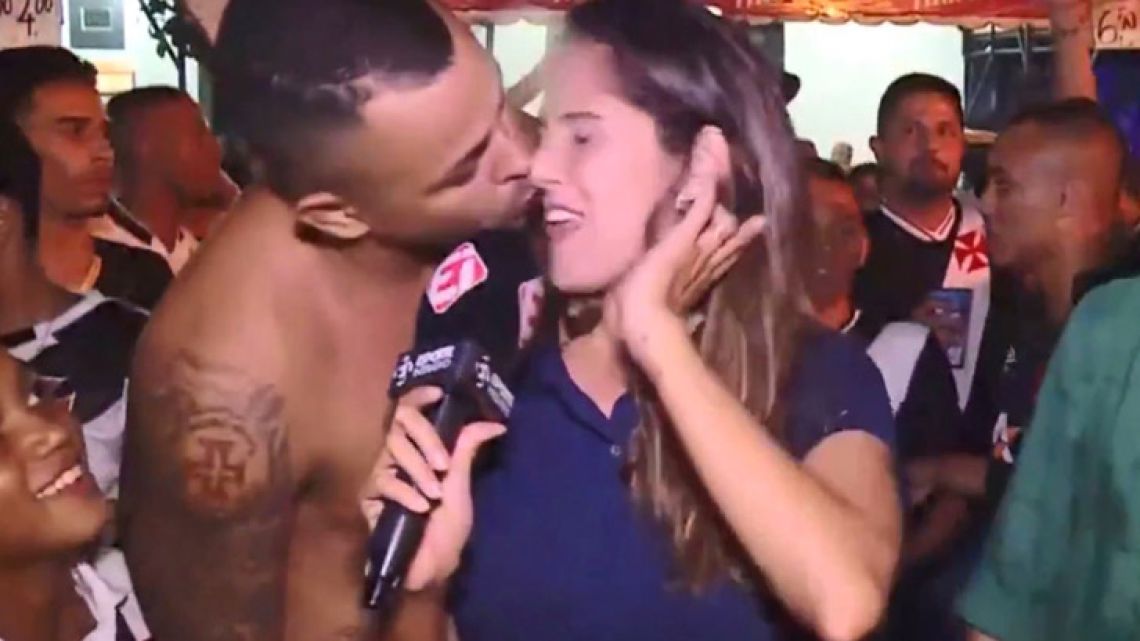 In a March 2018 video released by Esporte Interativo, Brazilian journalist Bruna Dealtry was kissed by a man while she was on the air in Rio de Janeiro, Brazil. Several female sports journalists have launched a campaign to draw attention to and create pressure to end the sexism and harassment they face while doing their jobs, often from fans while they are on the air.