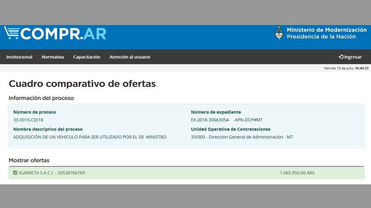 El jueves abrieron los sobres con las propuestas. Hubo una sola por $ 1.065.950.-