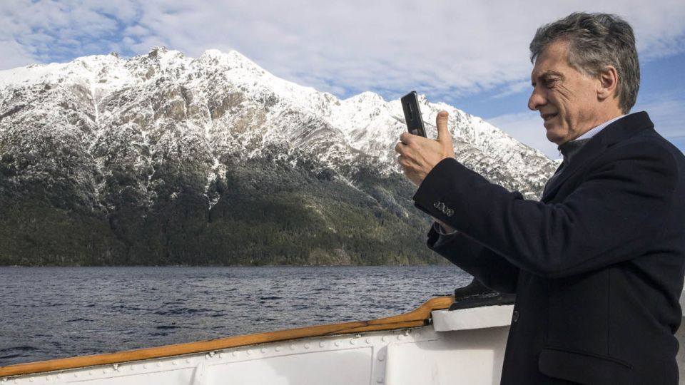 Mauricio macri en su visita a Bariloche